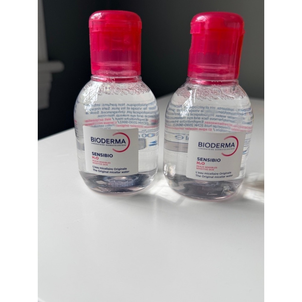 Bioderma Sensibio H2O Micellar Water Unisex 100ml x2‎ Pink Travel Size NWT